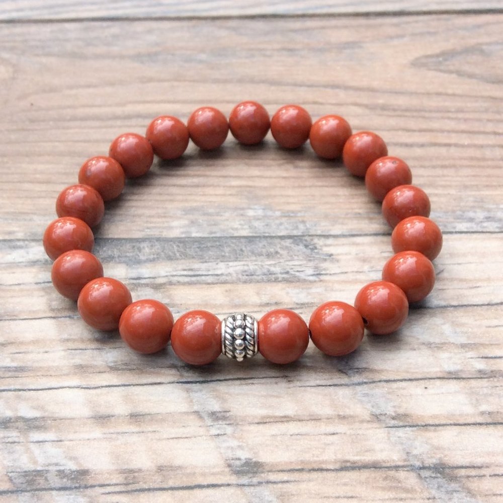 Red Jasper bracelet - Root chakra, crystal healing bracelet